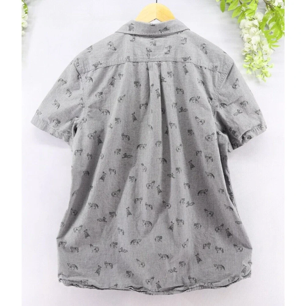 The North Face Wolves Print Short Sleeve Outdoor Summer Shirt Sz XL